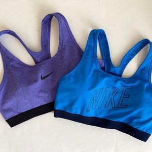 Nike Purple and Blue Sports Bras